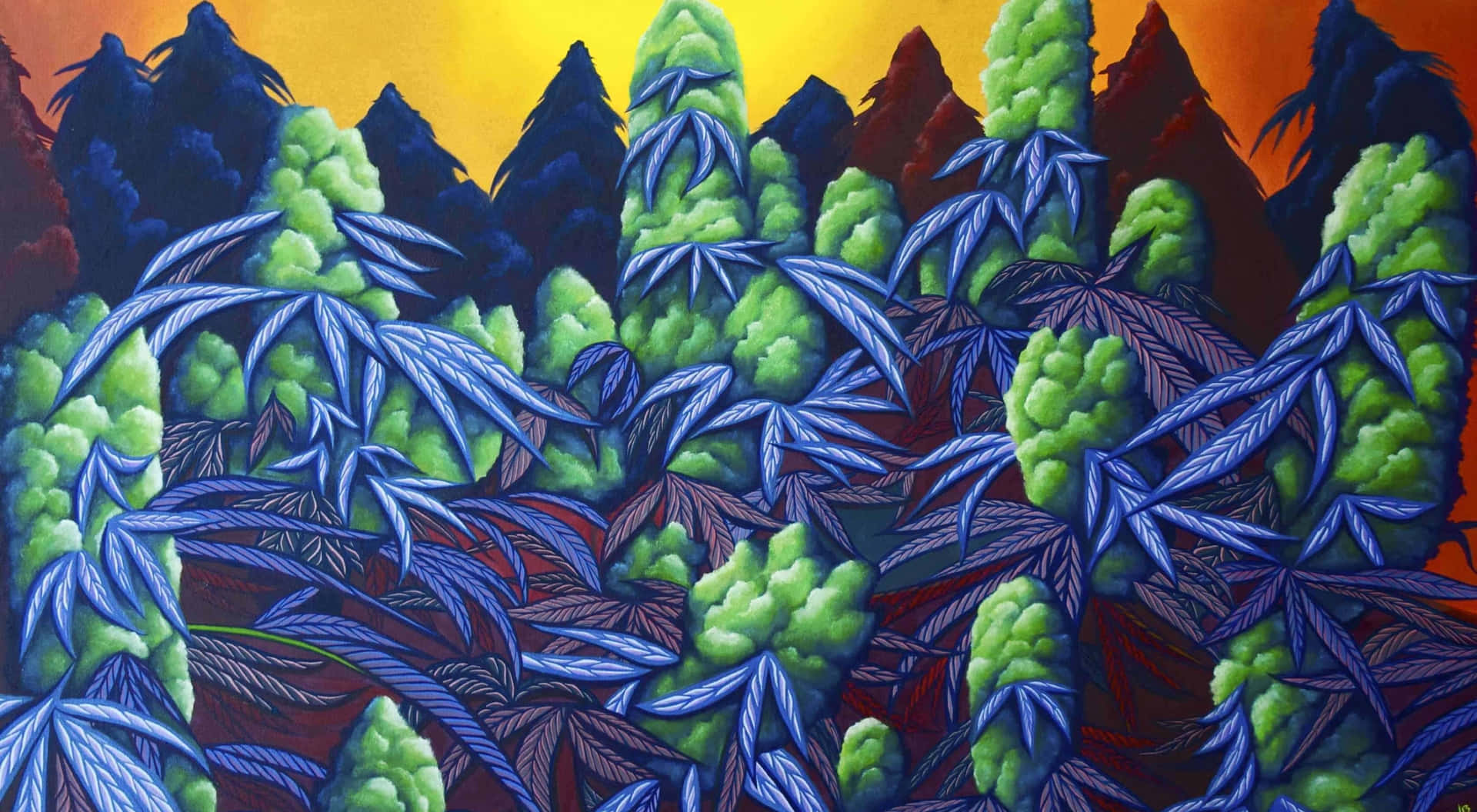Psychedelic Weed Art Wallpaper