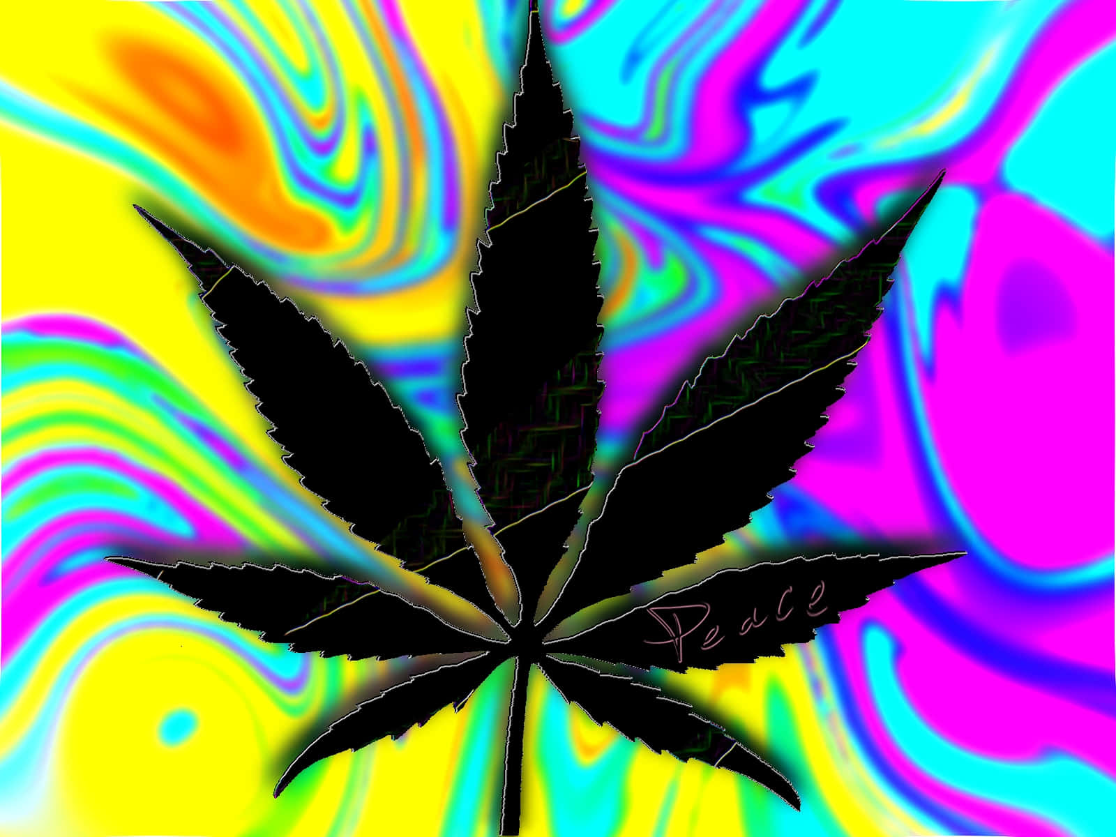 Icolori Travolgenti Della Cannabis Psichedelica Sfondo