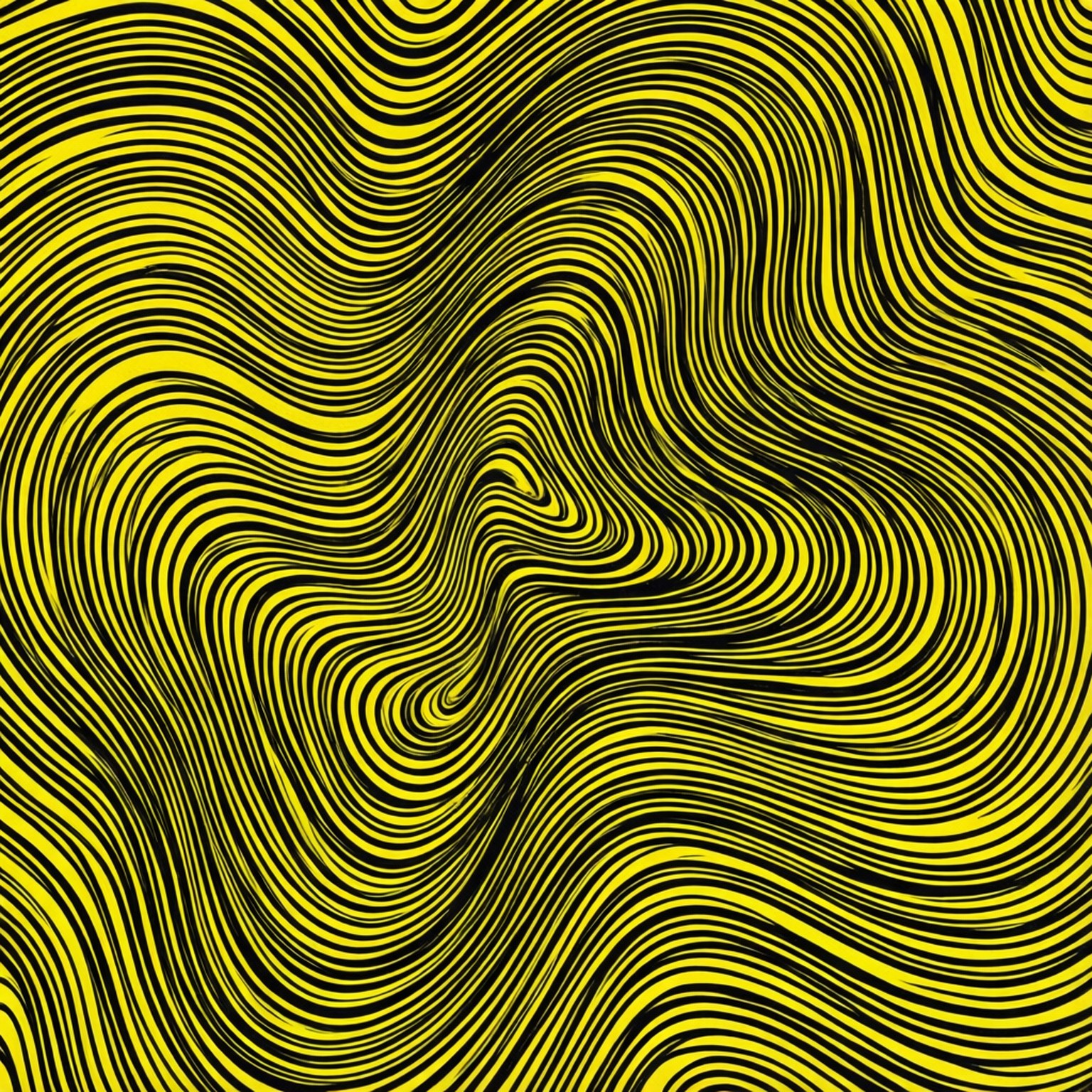 Psychedelische gelbe Linien Wallpaper