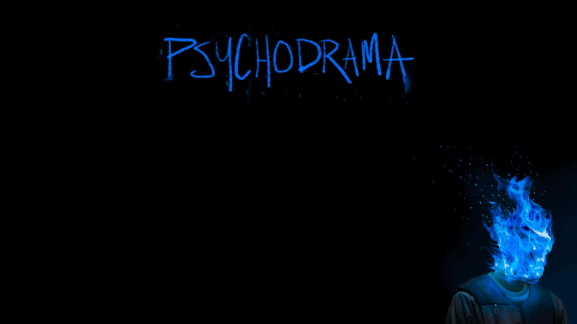 Psychodrama Blauwe Vlam Hoofd Achtergrond