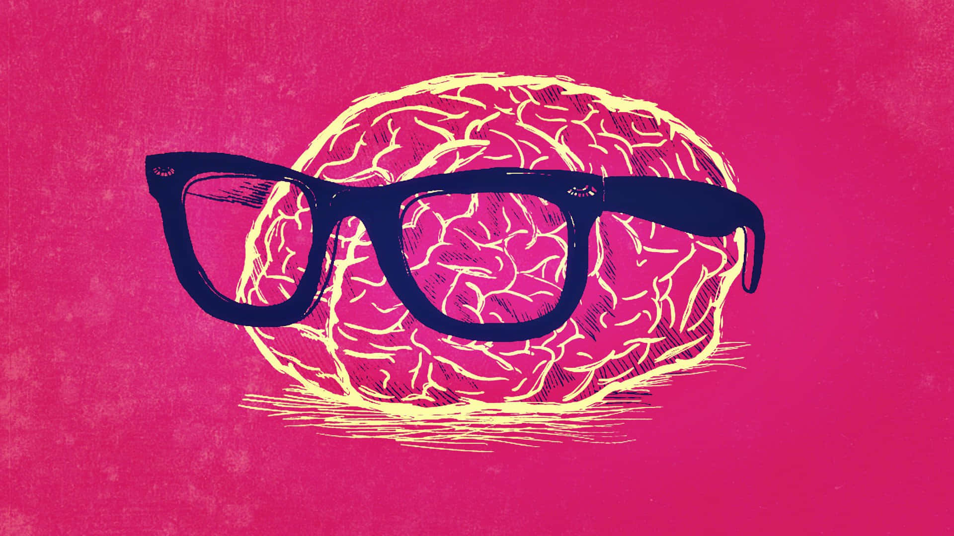 Psychological Implications Of A Brain With Eyeglasses Wallpaper