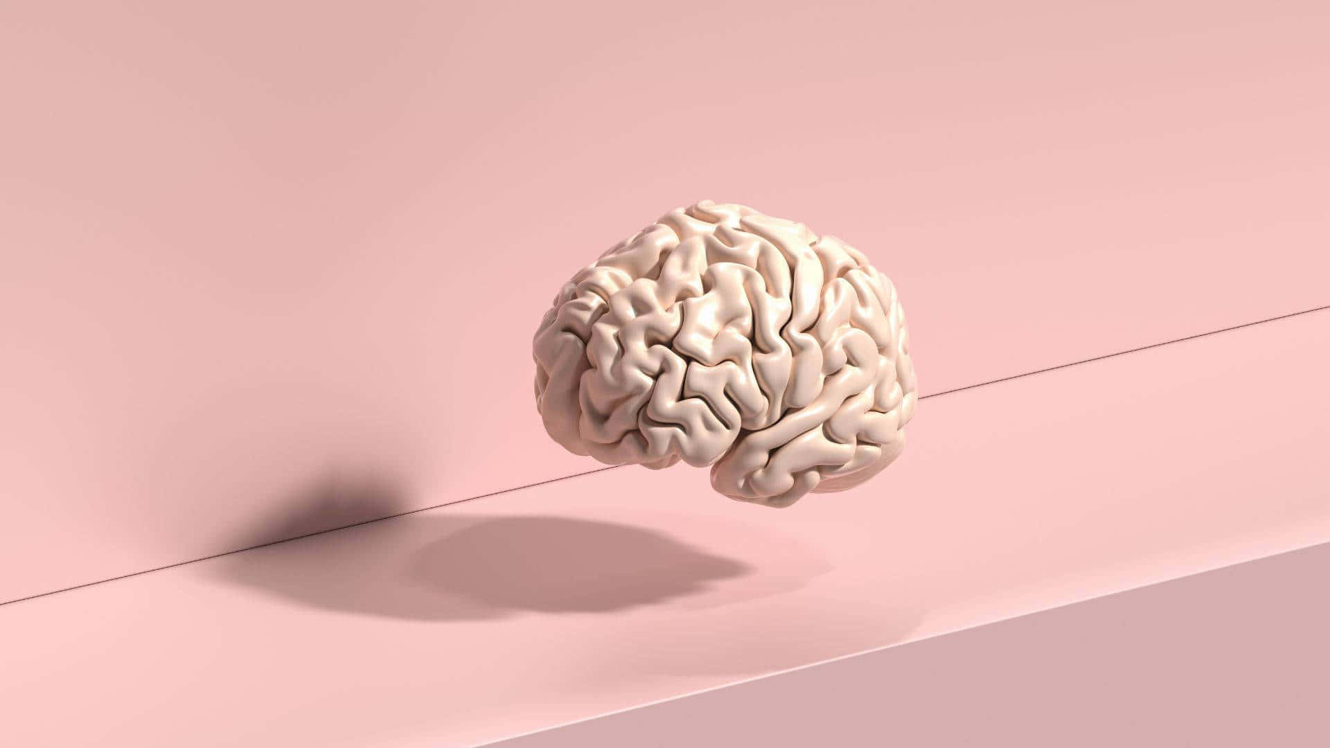 A Brain On A Pink Background