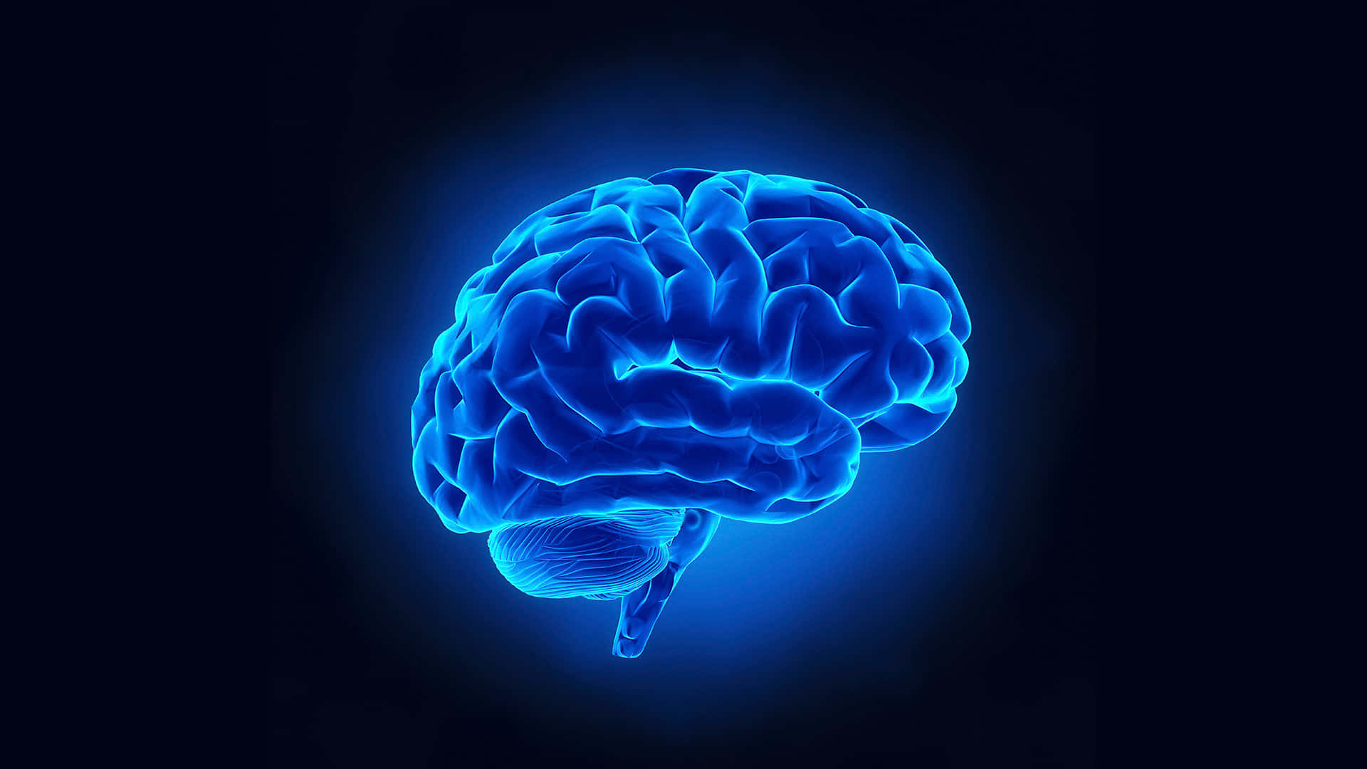A Blue Brain Is Shown On A Black Background