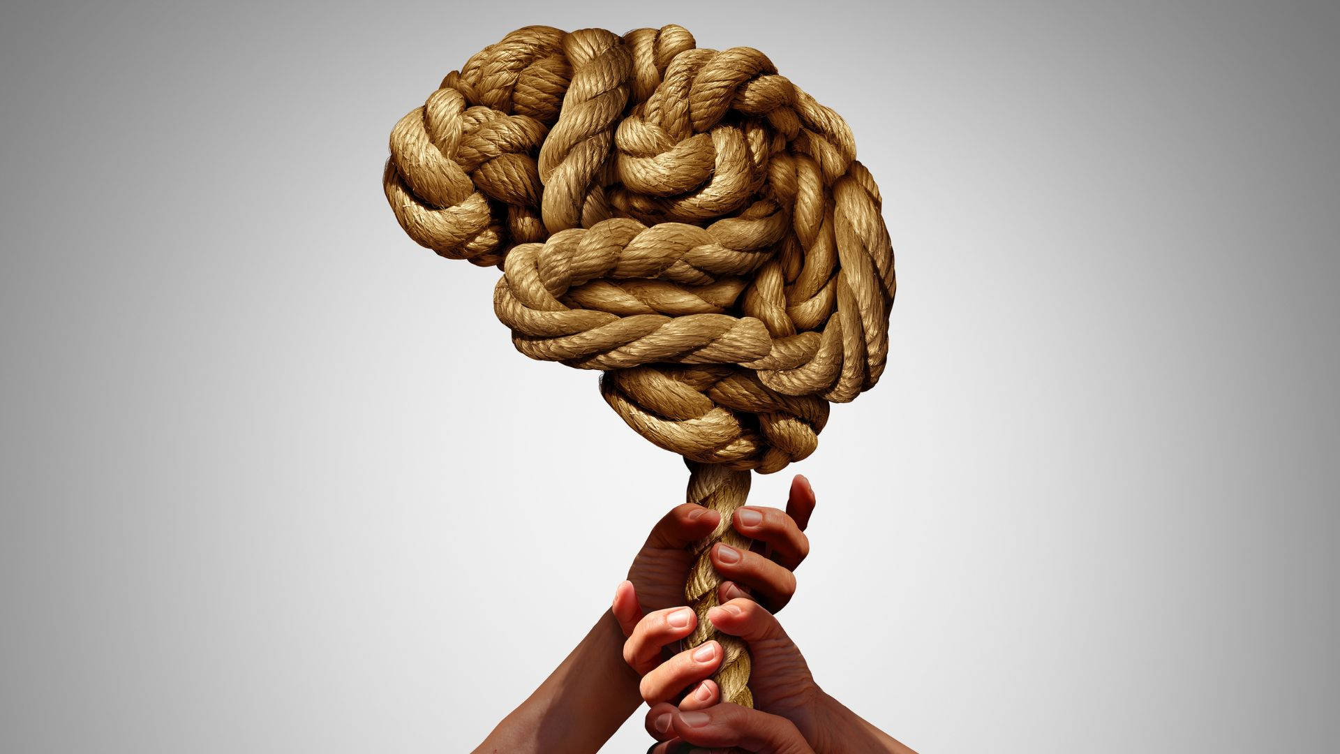 Psychology Brain Shaped Rope Illustration Art Wallpaper