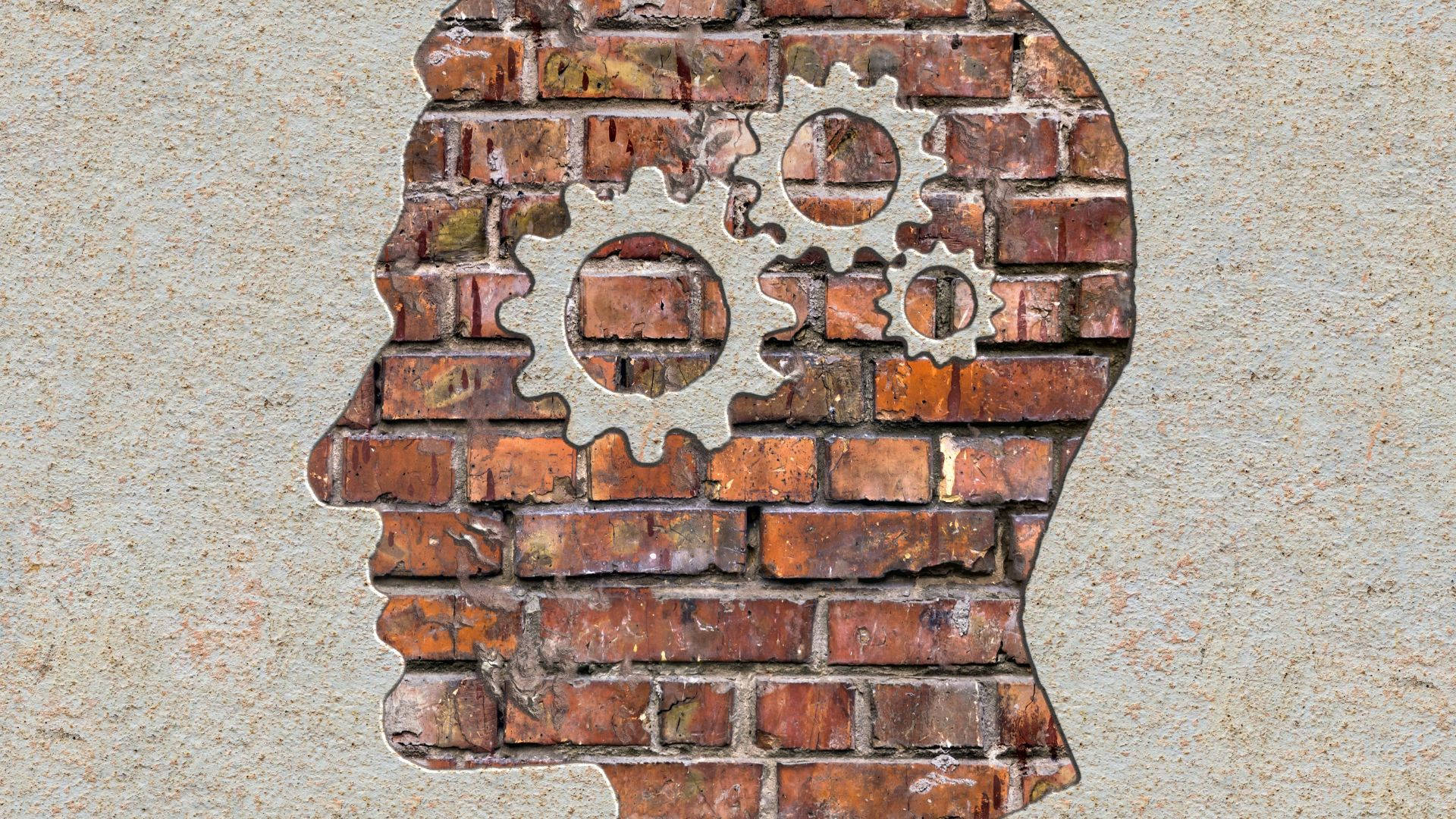 Psychology Brick Wall Mechanical Brain Wallpaper