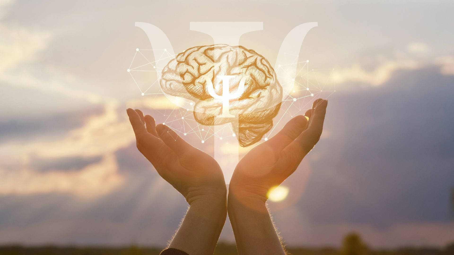 Psychology Logo Hand Lifting Human Mind Wallpaper