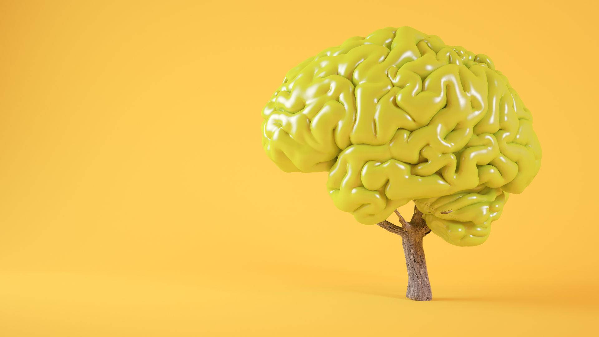 Psychology Yellow Brain Model Wallpaper