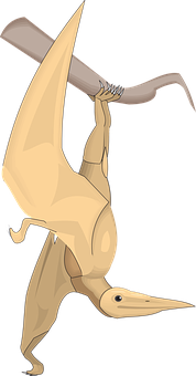 Pterosaur_ Hanging_ On_ Branch PNG