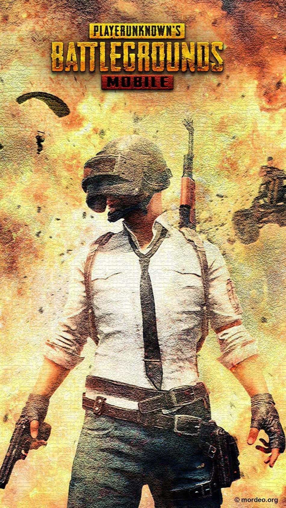 Pubg Android Classic Player Parachuting Behind Wallpaper