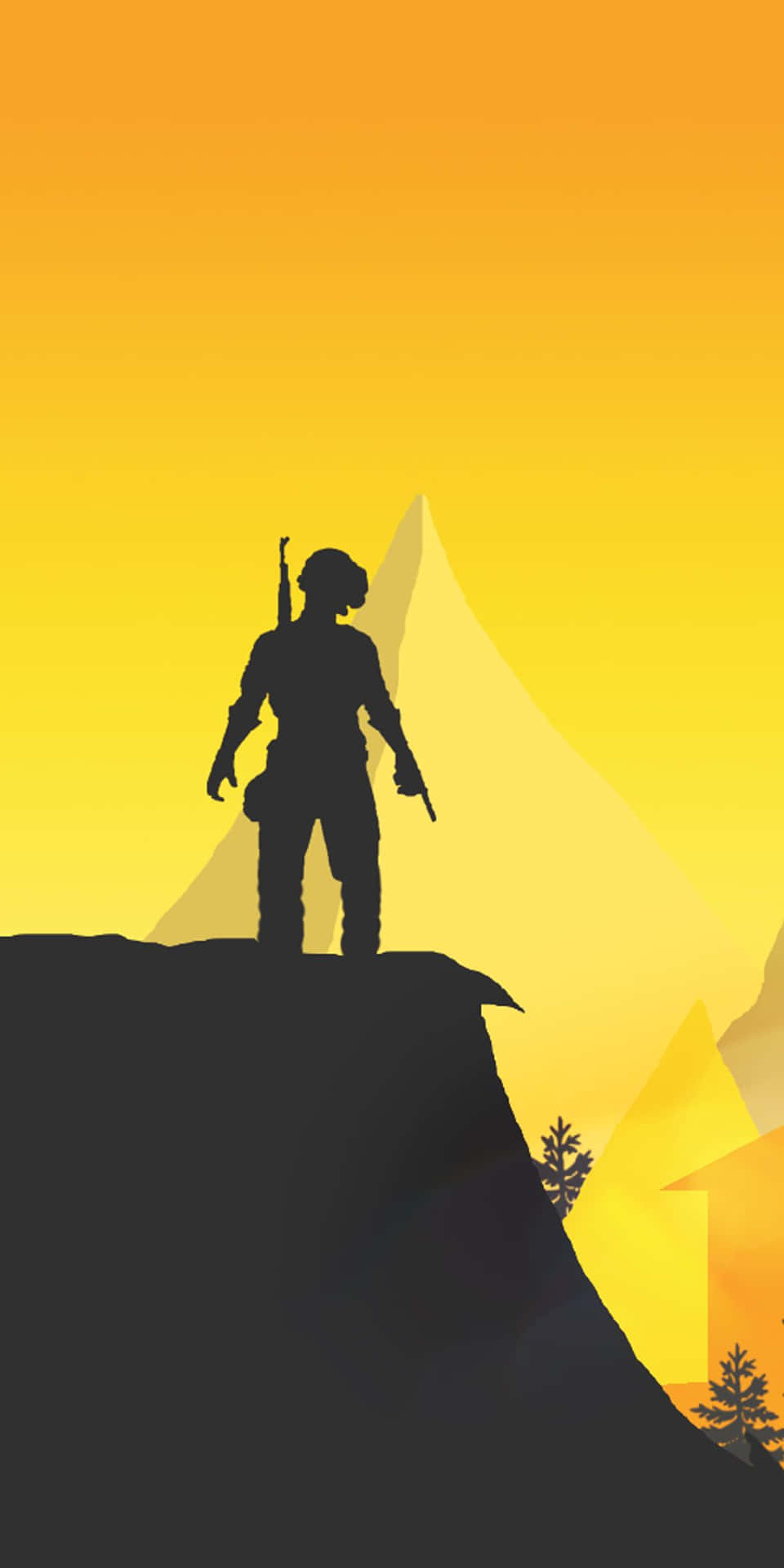 A Silhouette Of A Man Standing On A Hill Wallpaper