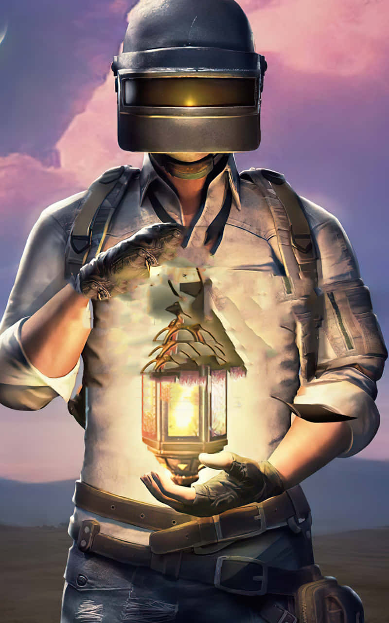 Pubg Android Character Holding Lamp Wallpaper
