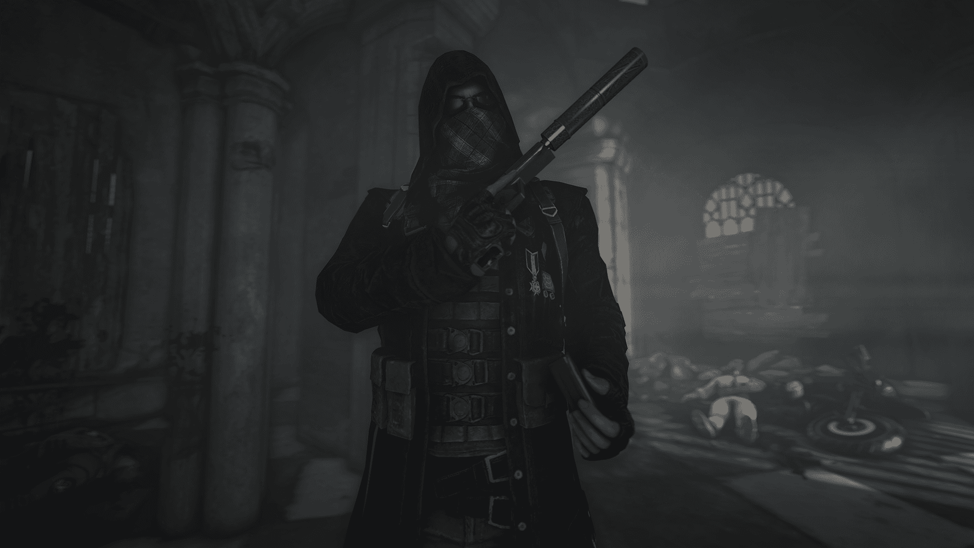 A Man In A Dark Robe Holding A Gun