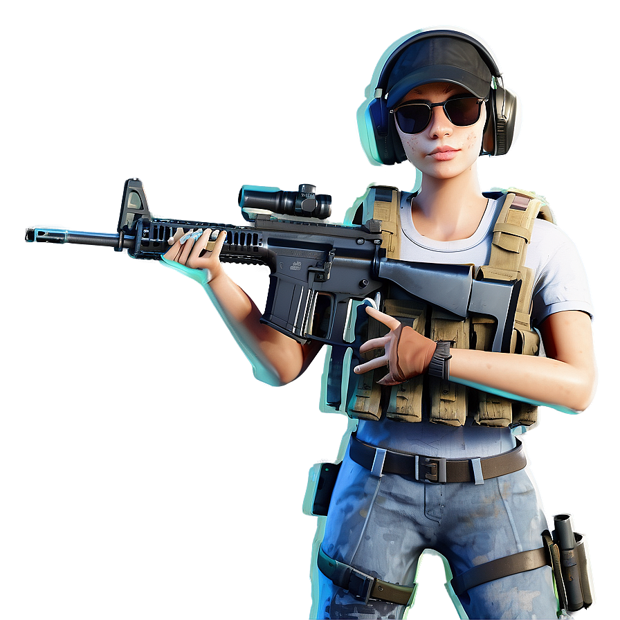 Pubg Character With M416 Rifle Png 72 PNG