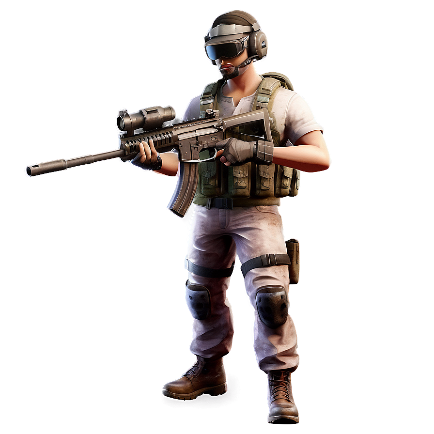 Pubg Character With M416 Rifle Png Emr30 PNG