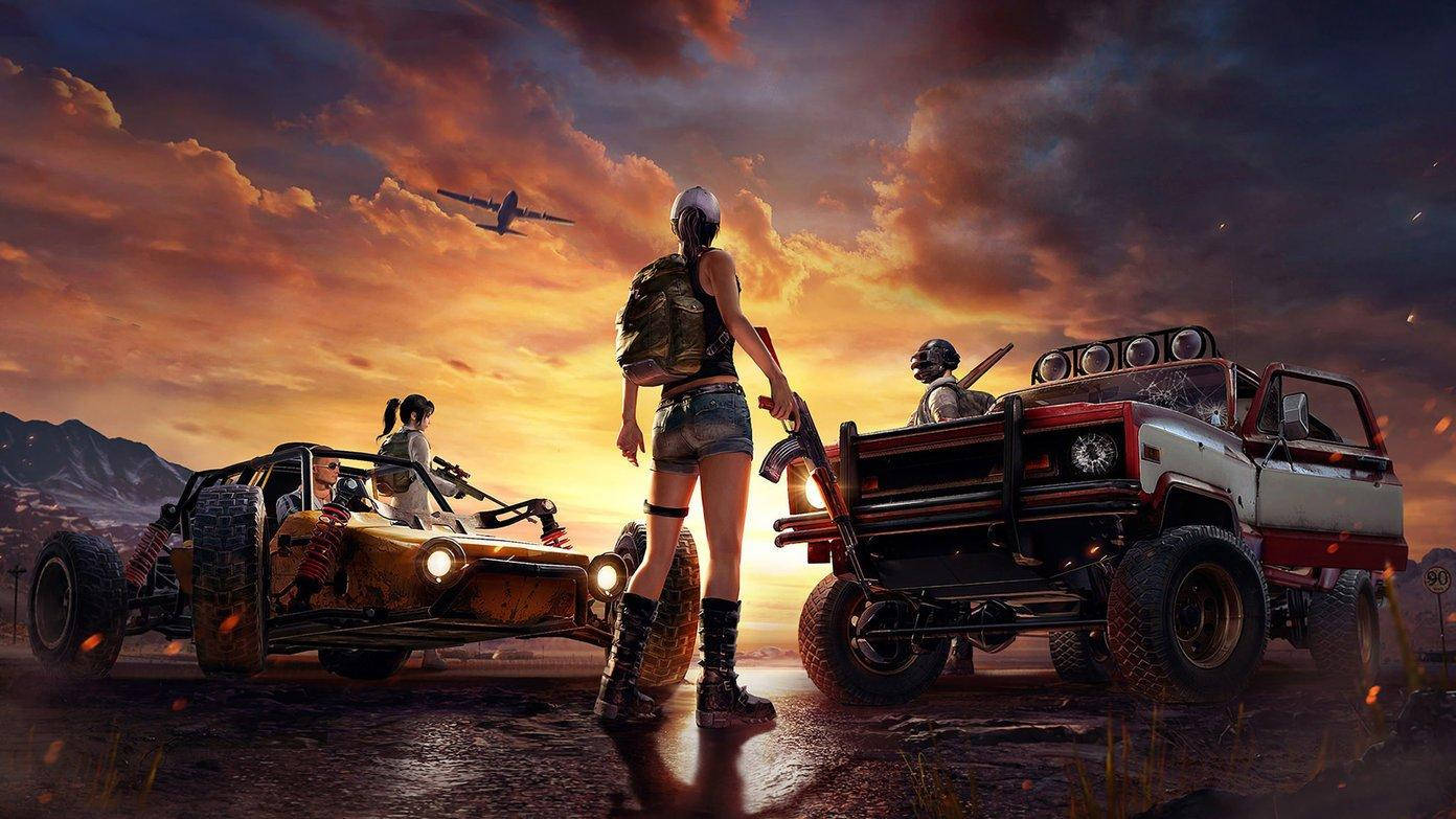 Pubg Hd Players In Vehicles At Sunset Wallpaper
