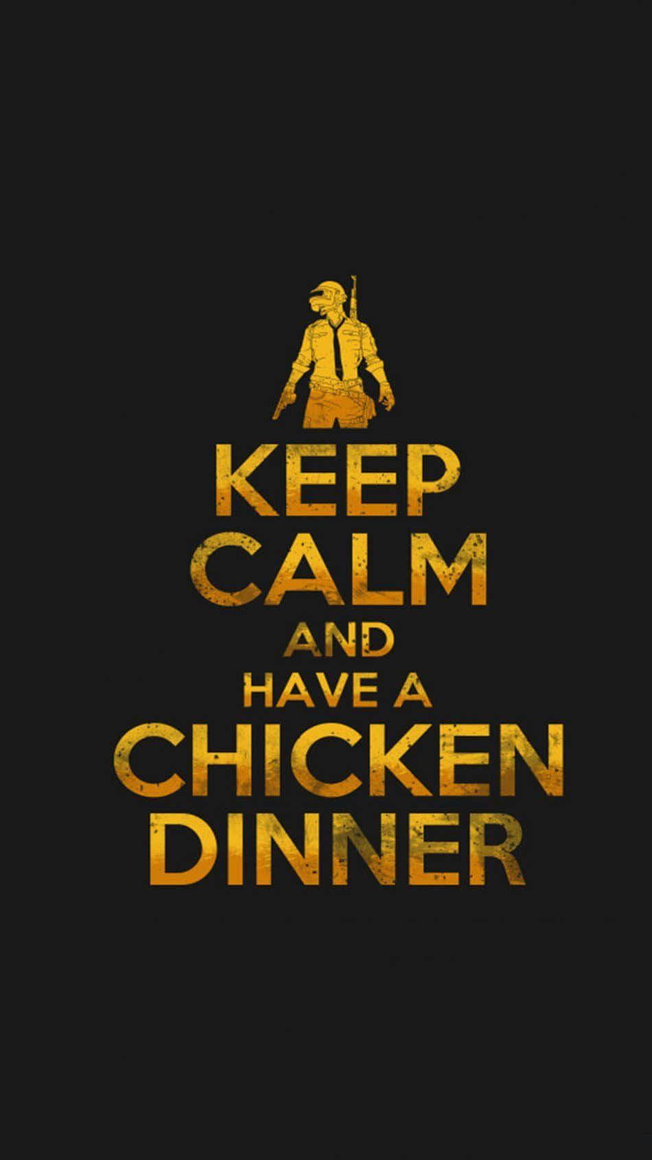 Hold ro og hak kylling middag PUBG iPhone tapet Wallpaper