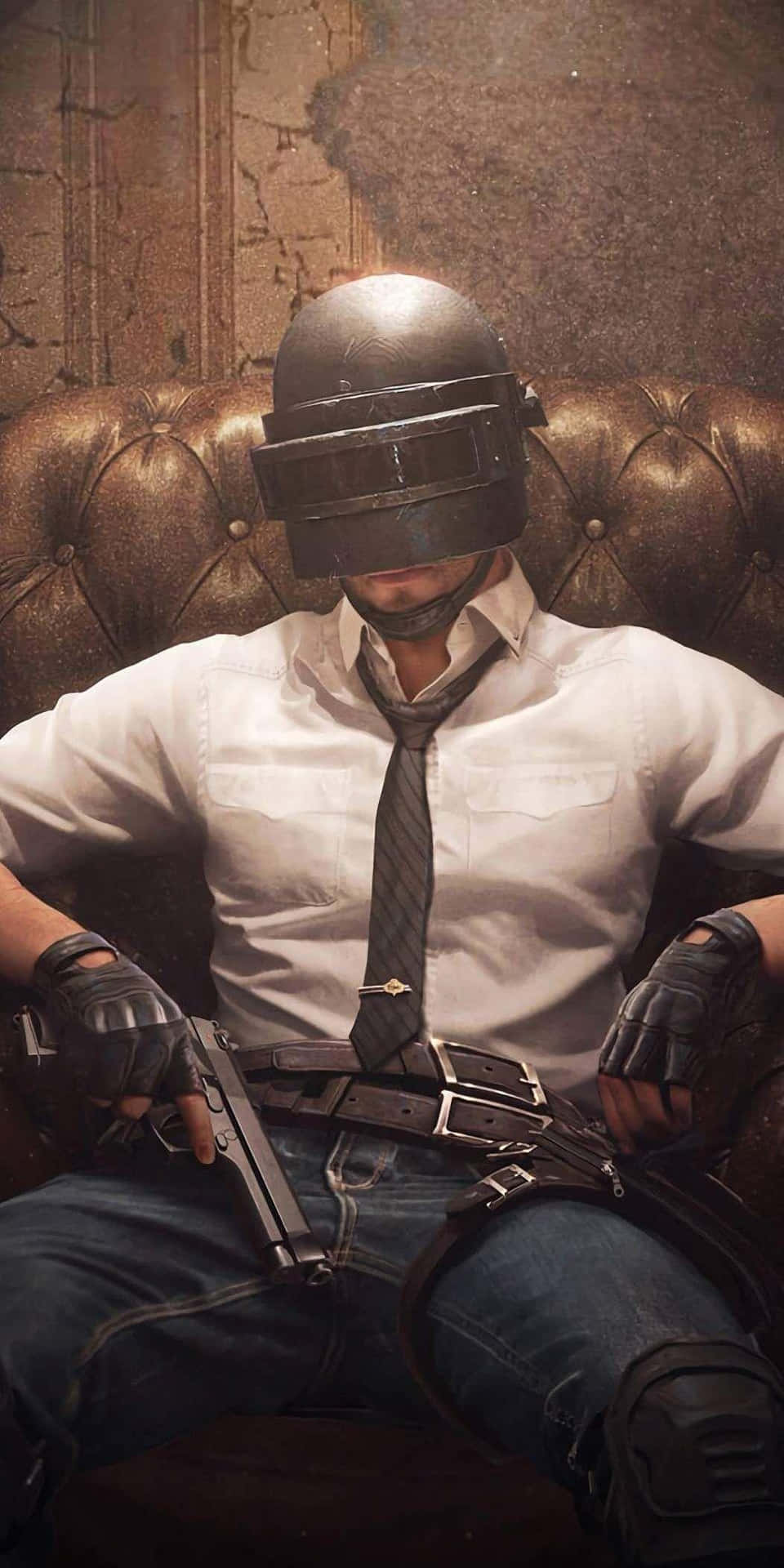 Male Character Holding Pistol PUBG iPhone Wallpaper