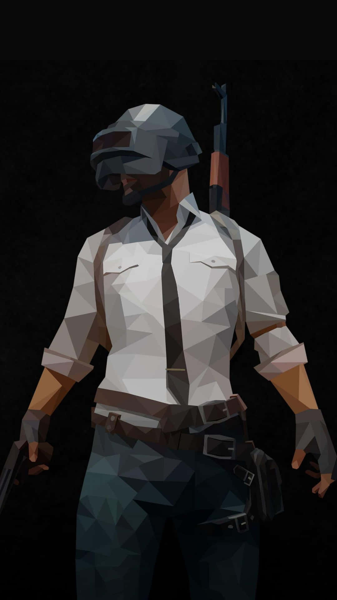 Polygon Art Of Male Character PUBG iPhone Wallpaper