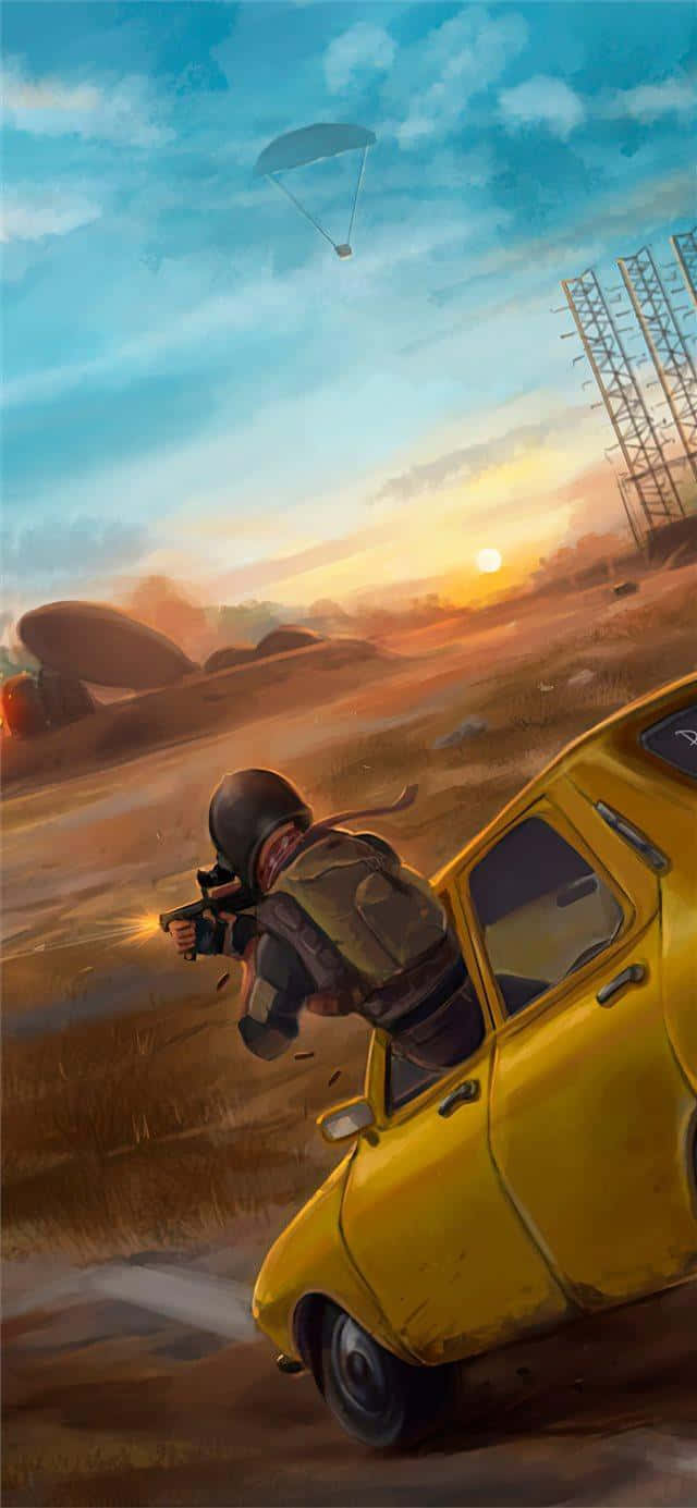 Digital Painting Of A Character PUBG iPhone Wallpaper