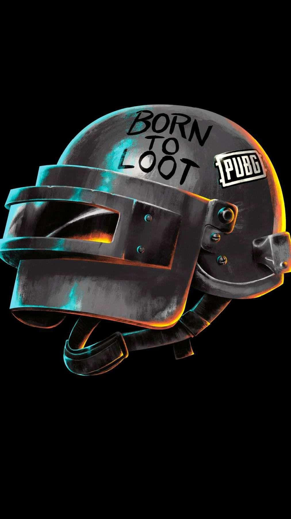 Born To Loot Helmet PUBG iPhone Wallpaper