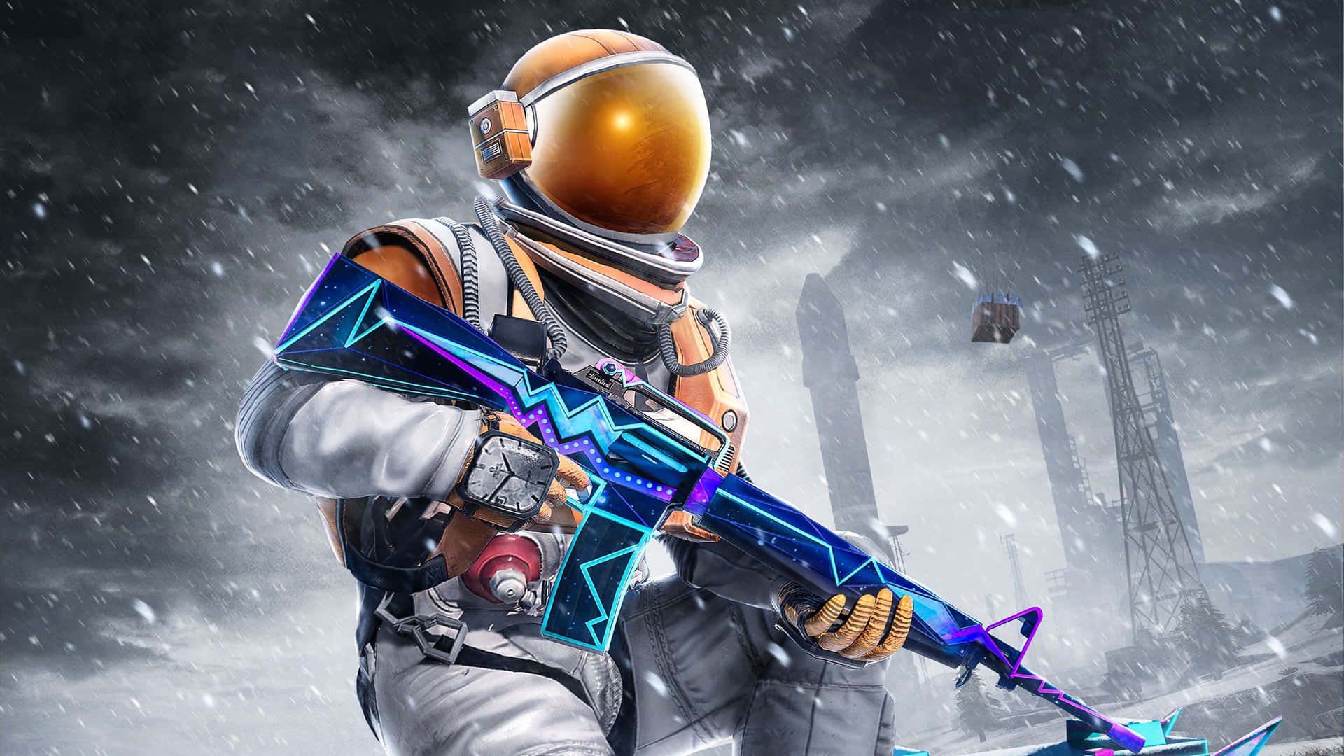 Pubg New State Astronaut With Gun In Winter Wallpaper