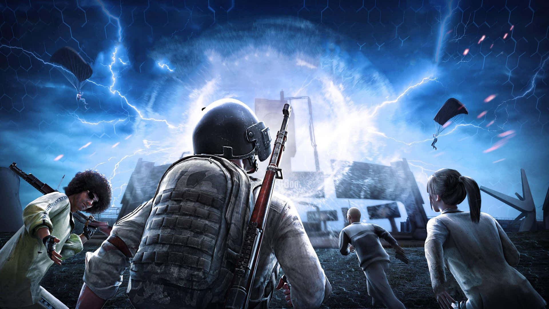 Engaging Battle in Pubg New State Blue Portal Wallpaper
