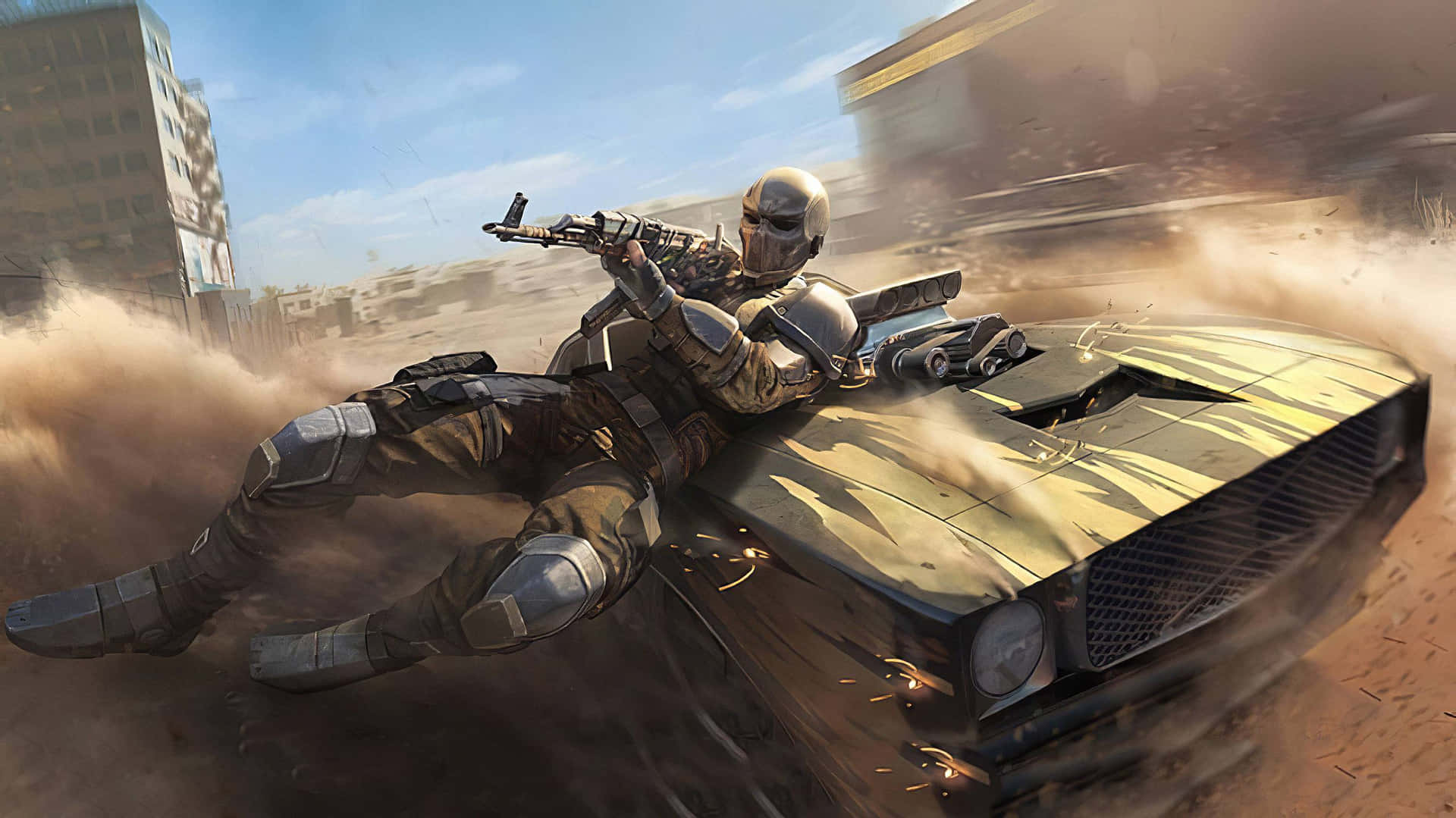Pubg New State Soldier Leaning A Moving Car Wallpaper