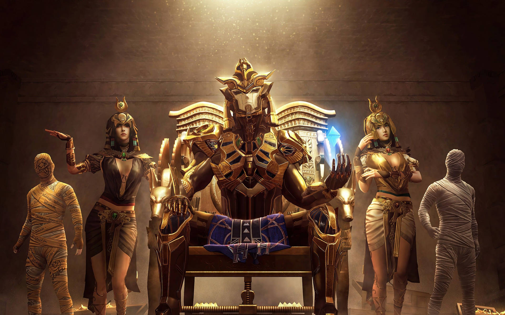Pubg Pharaoh With Women Wallpaper