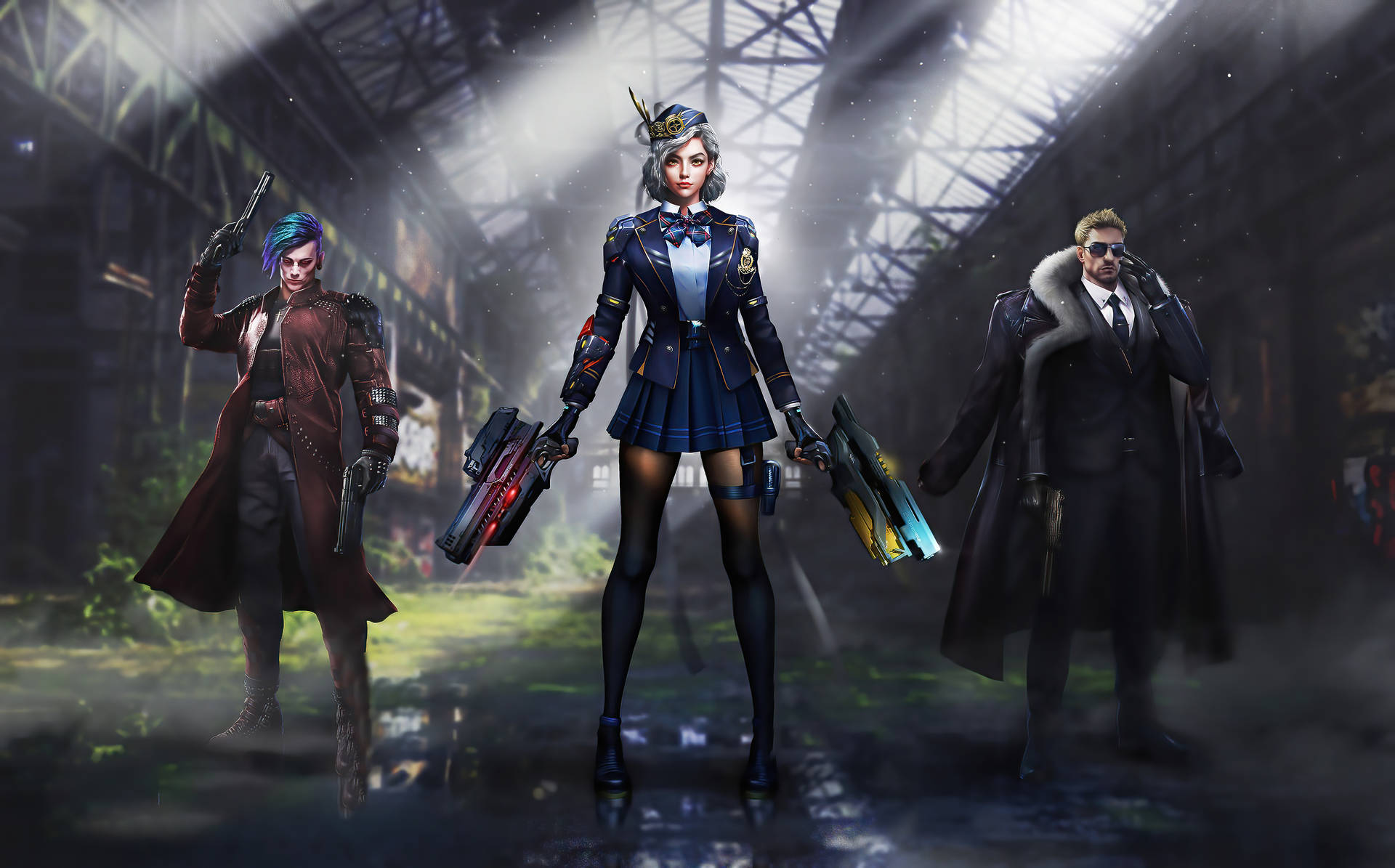 PUBG Squad Policewoman And Backups Wallpaper