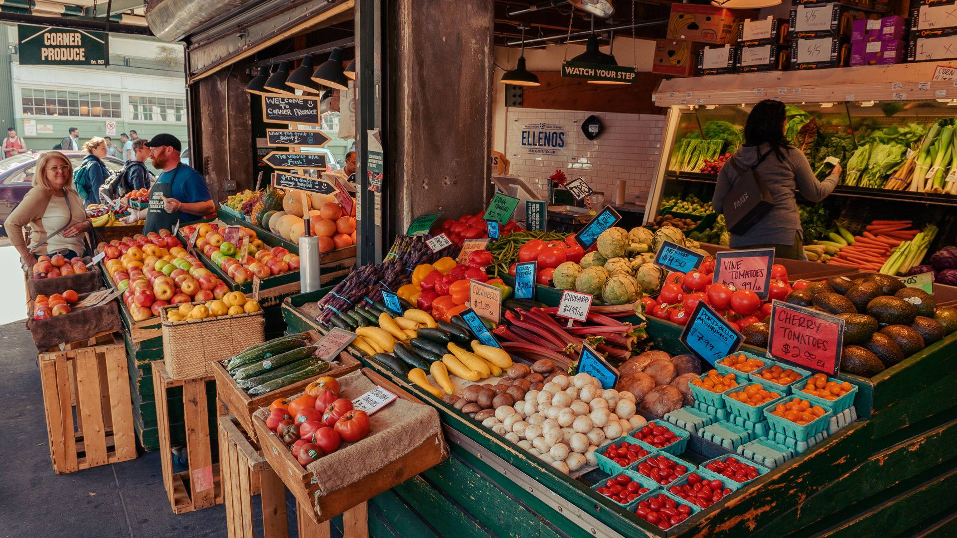 Public Market Fruits And Vegetables Background
