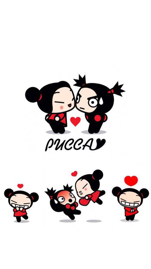 Pucca And Garu Different Poses Background