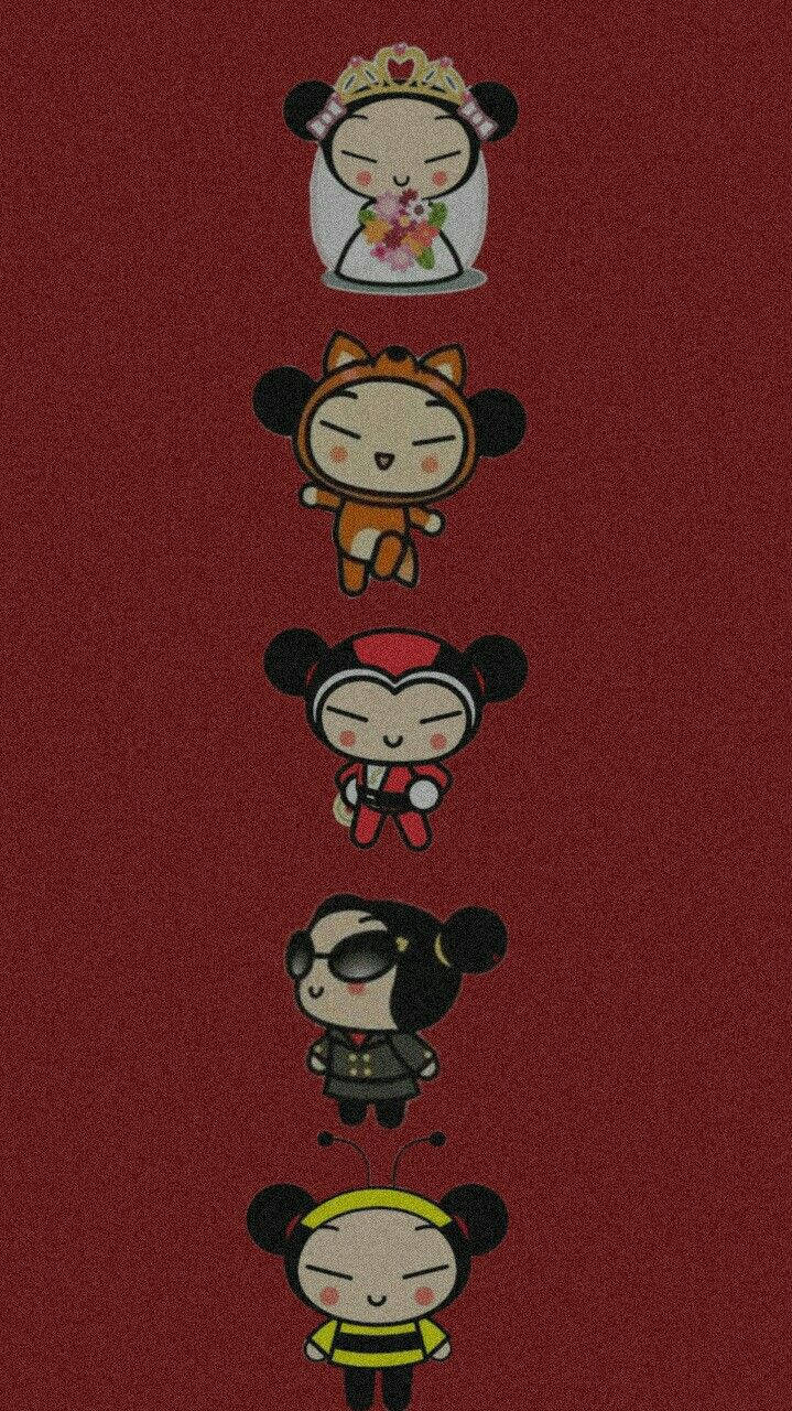 Pucca In Different Outfits Background