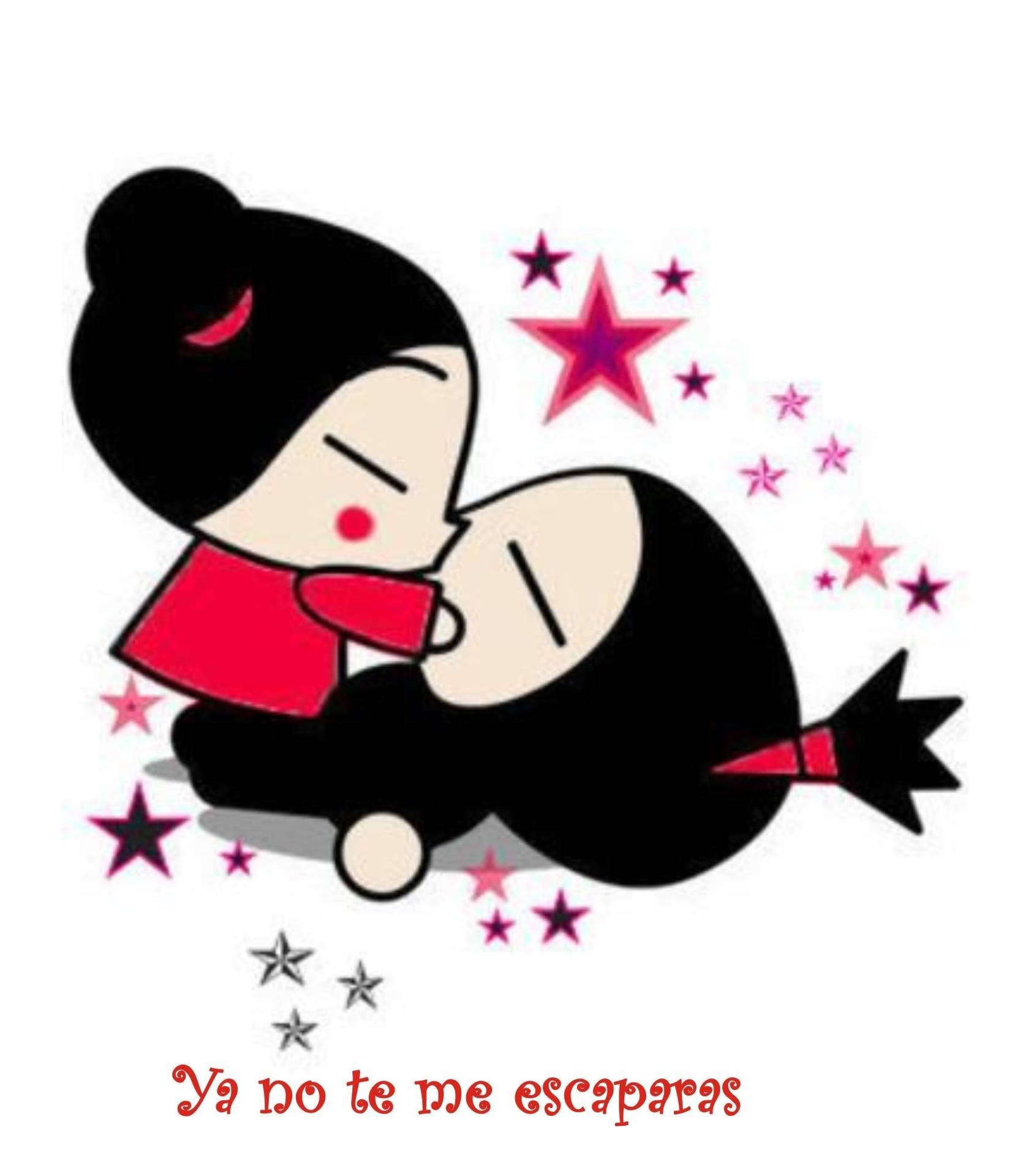 Pucca Kissing Garu With Quote