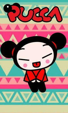 Pucca Sticking Tongue Out Background