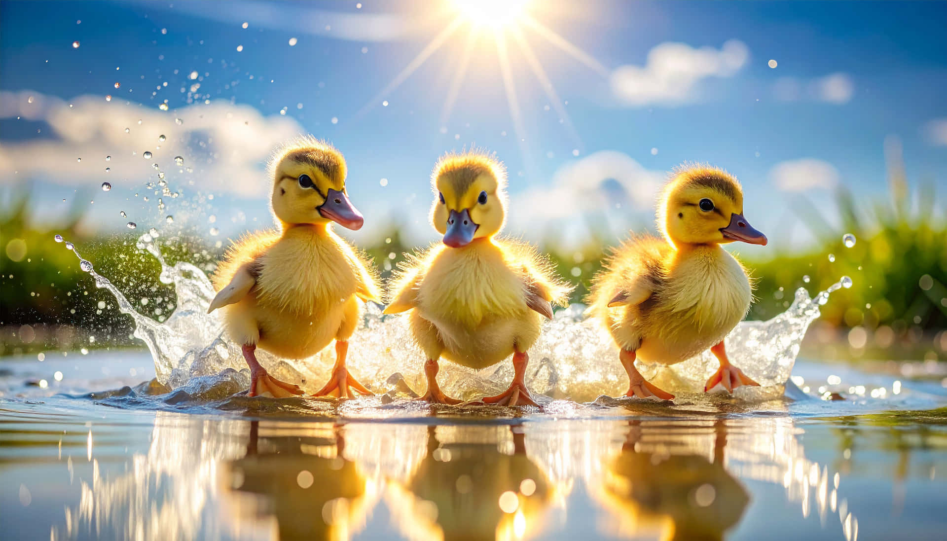 Puddle Playtime Wallpaper