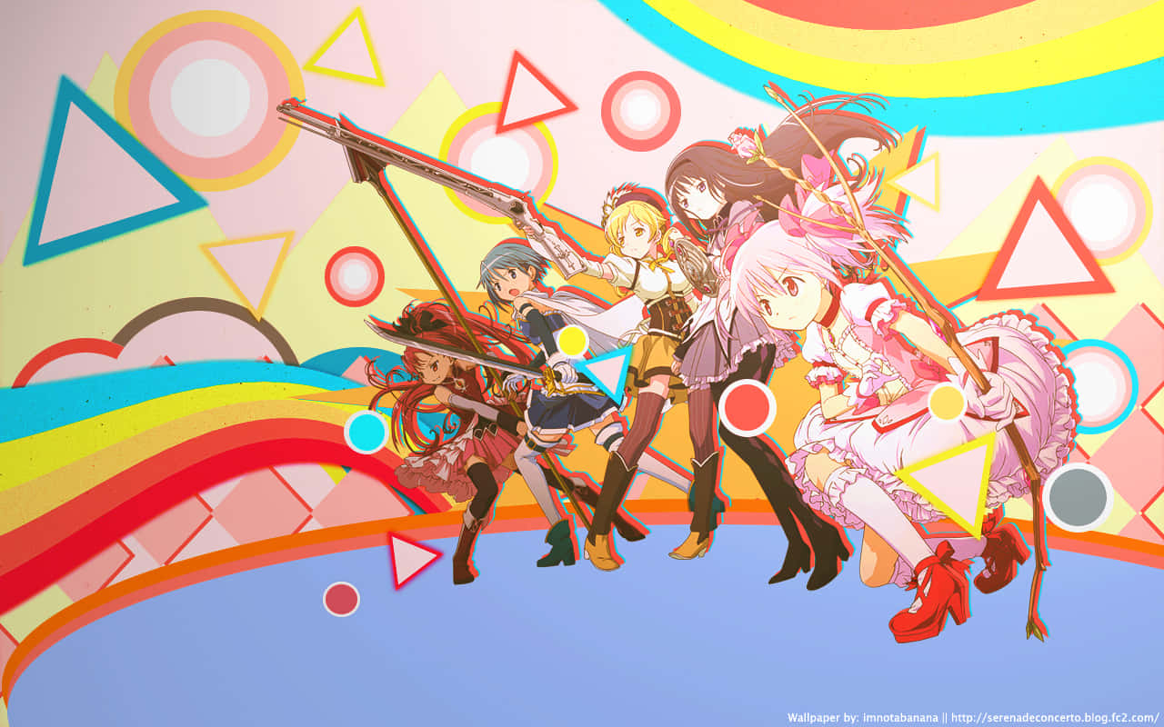 The five magical girls that protect the world from evil Wallpaper