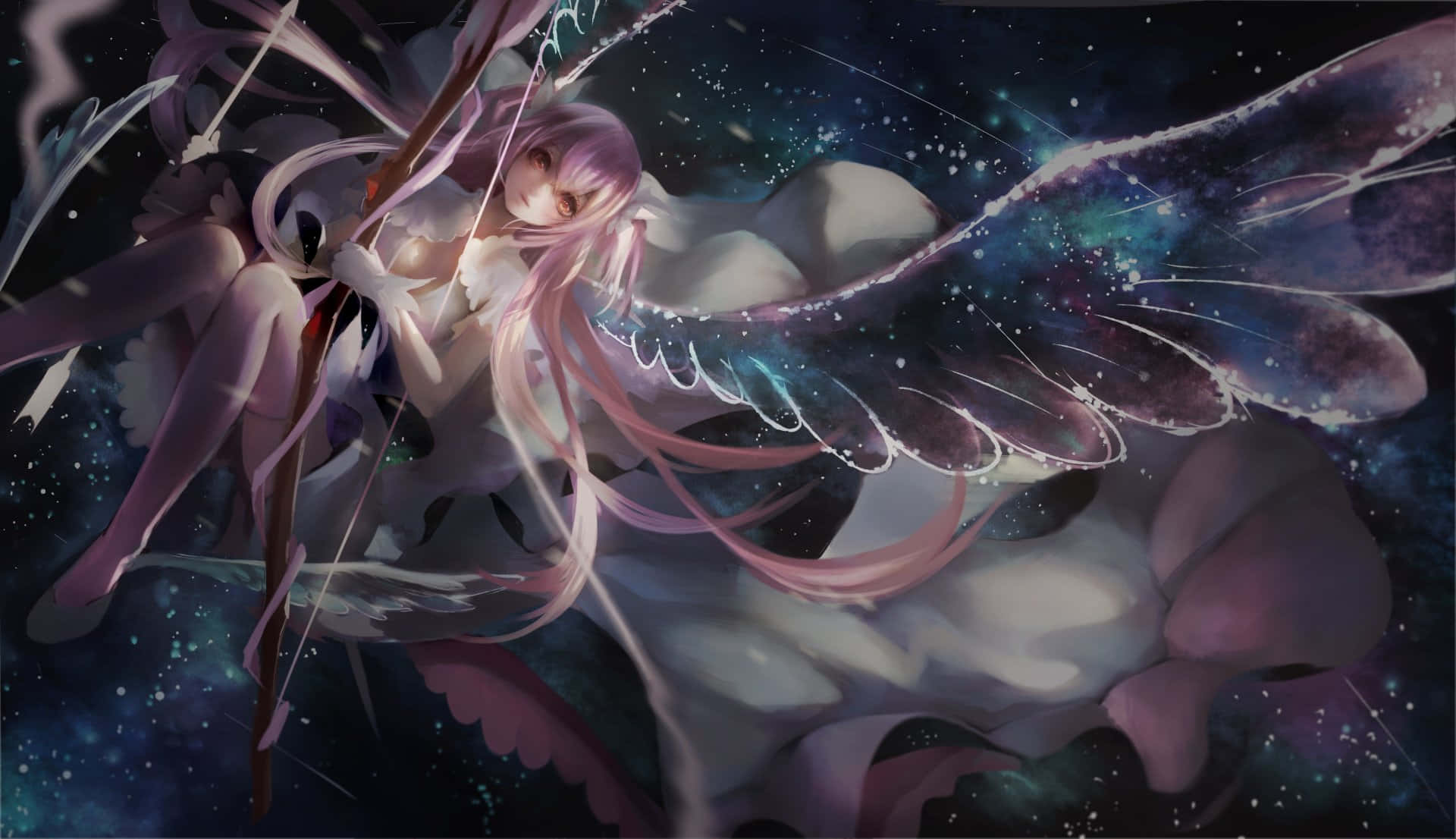 The magical girls of Puella Magi Madoka Magica in all their beauty Wallpaper