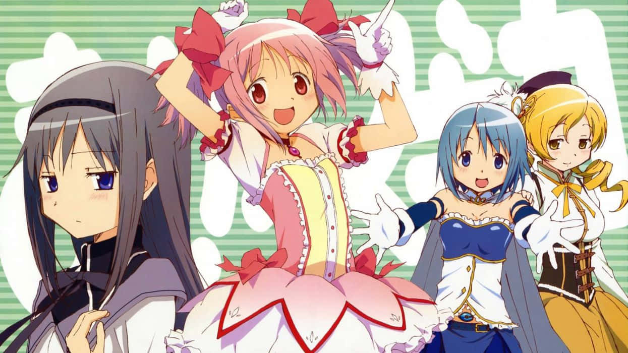 Magical girls from the hit anime series Puella Magi Madoka Magica come to life Wallpaper