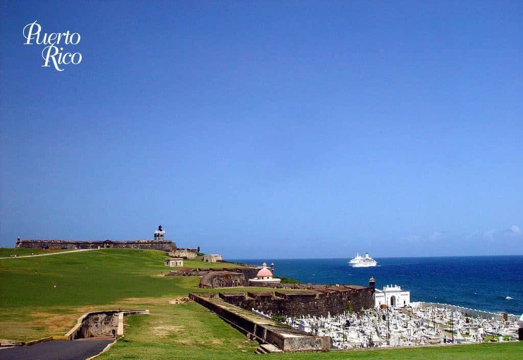 Scenic view of Old San Juan coastline, Puerto Rico