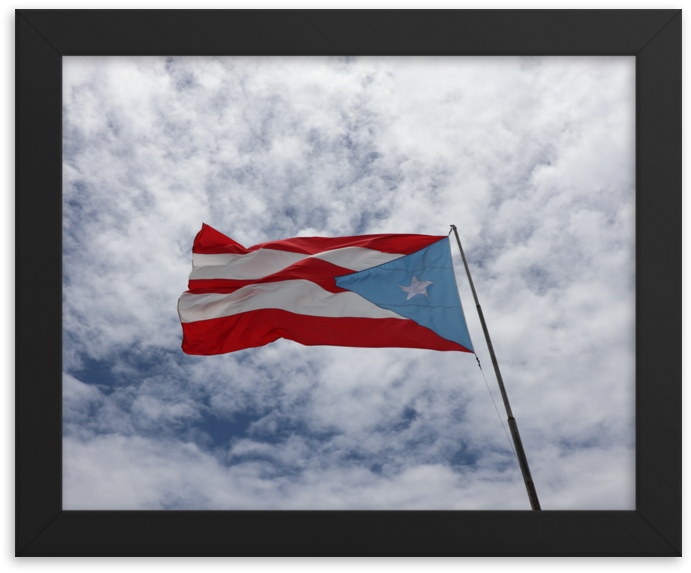 Puerto_ Rican_ Flag_ Against_ Cloudy_ Sky PNG