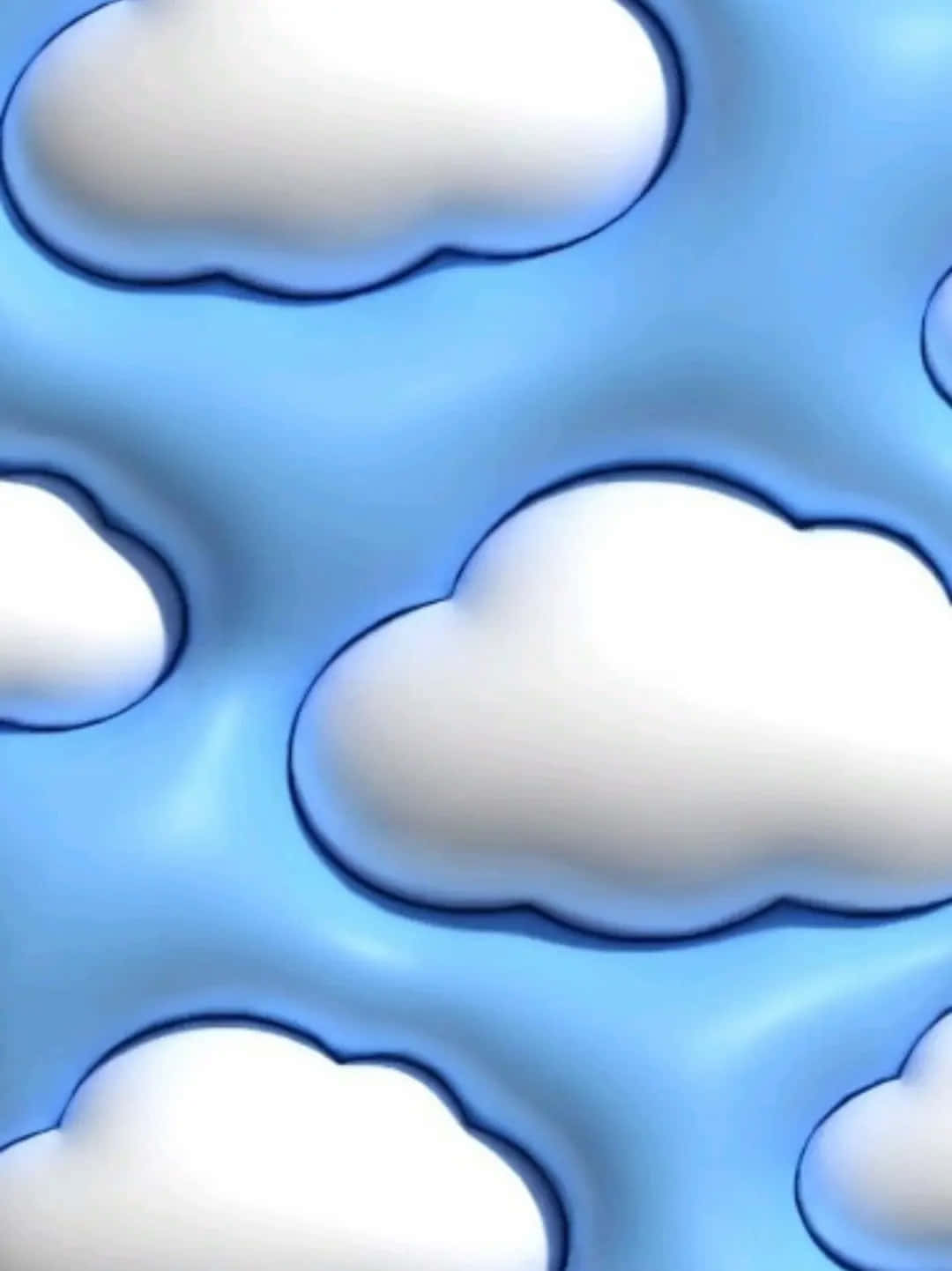 Puffy Clouds Pattern Wallpaper