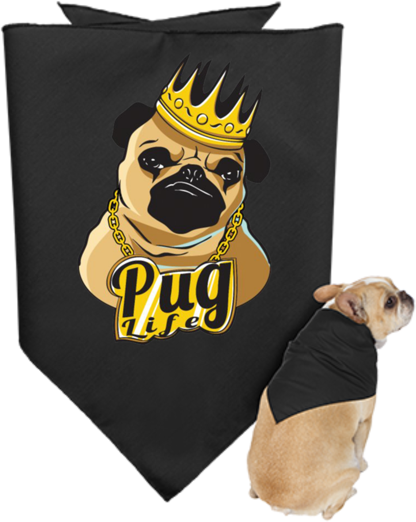 Pug Life Bandanaand Dog PNG