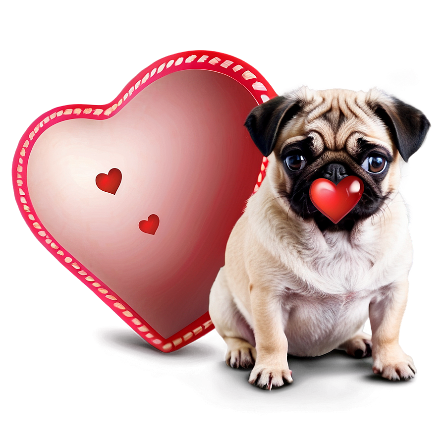 Pug With Heart Png 05232024 PNG