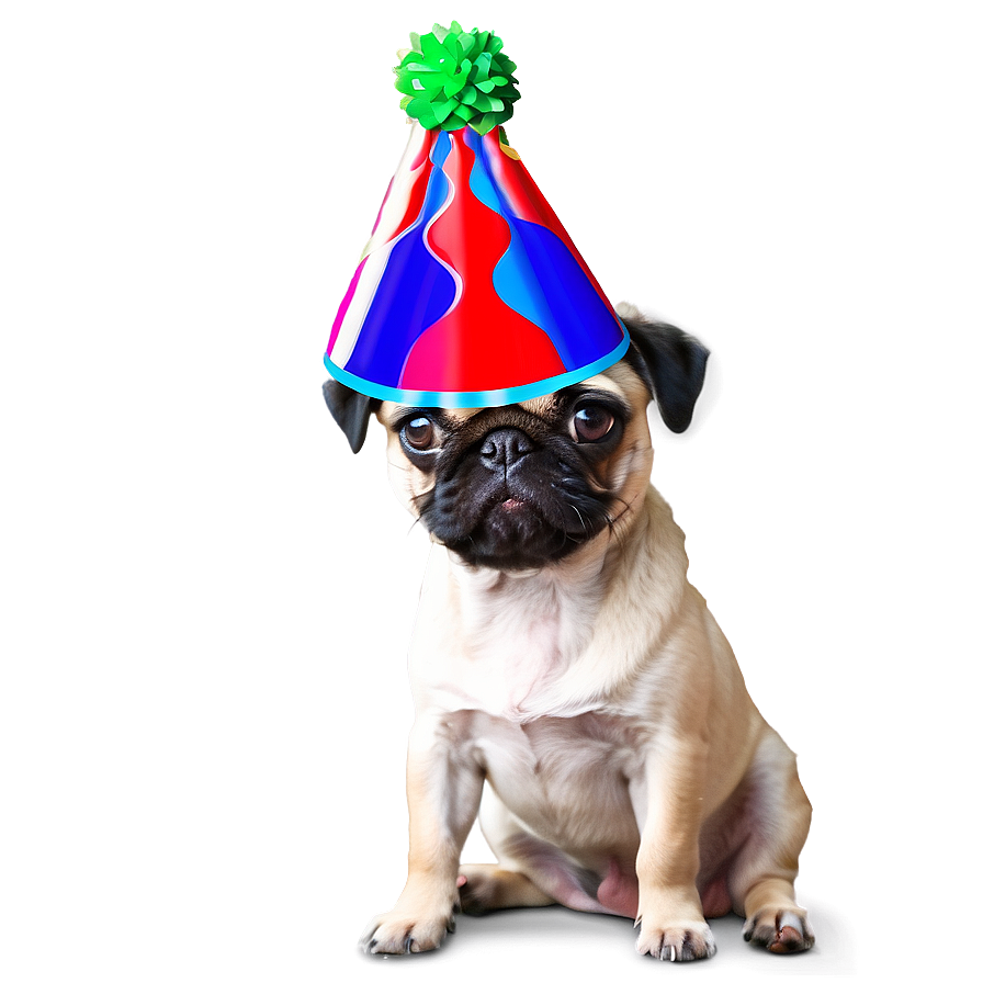 Pug With Party Hat Png Lng33 PNG