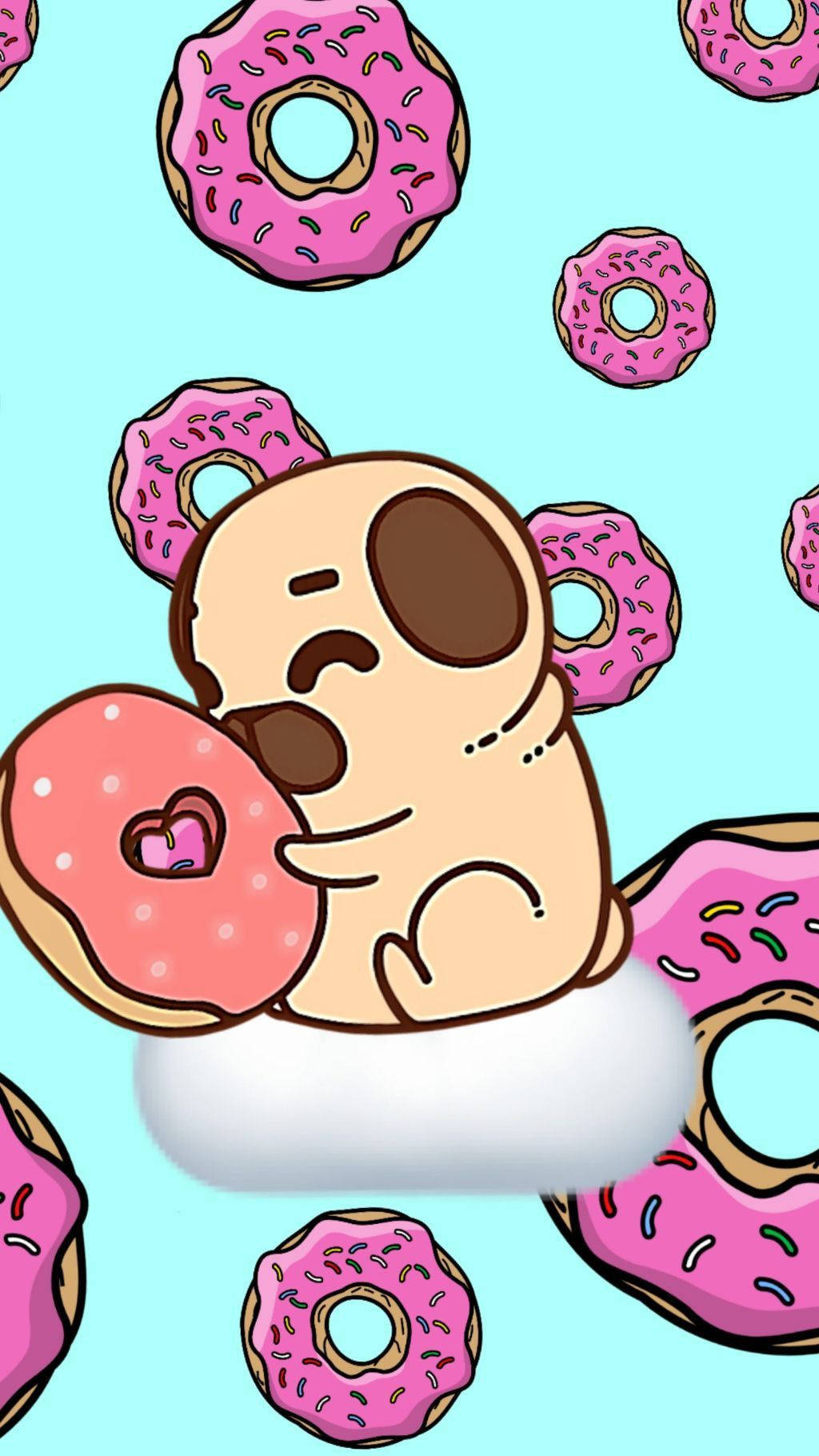 Download Pugs And Donuts Cute Tablet Wallpaper | Wallpapers.com