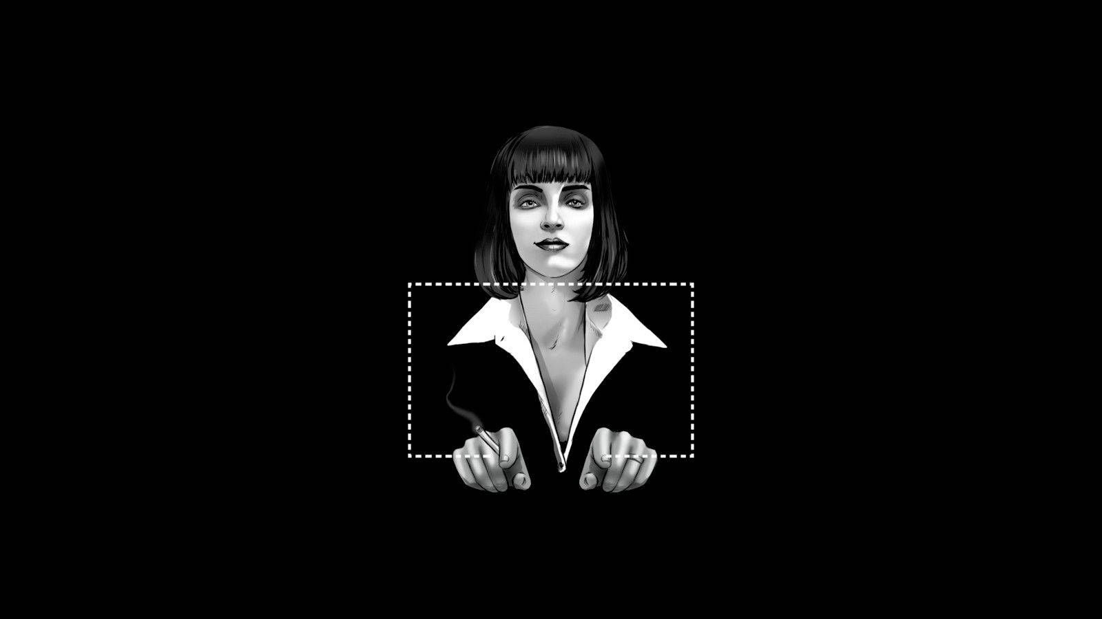 Pulp Fiction Black And White Mia Wallace Wallpaper