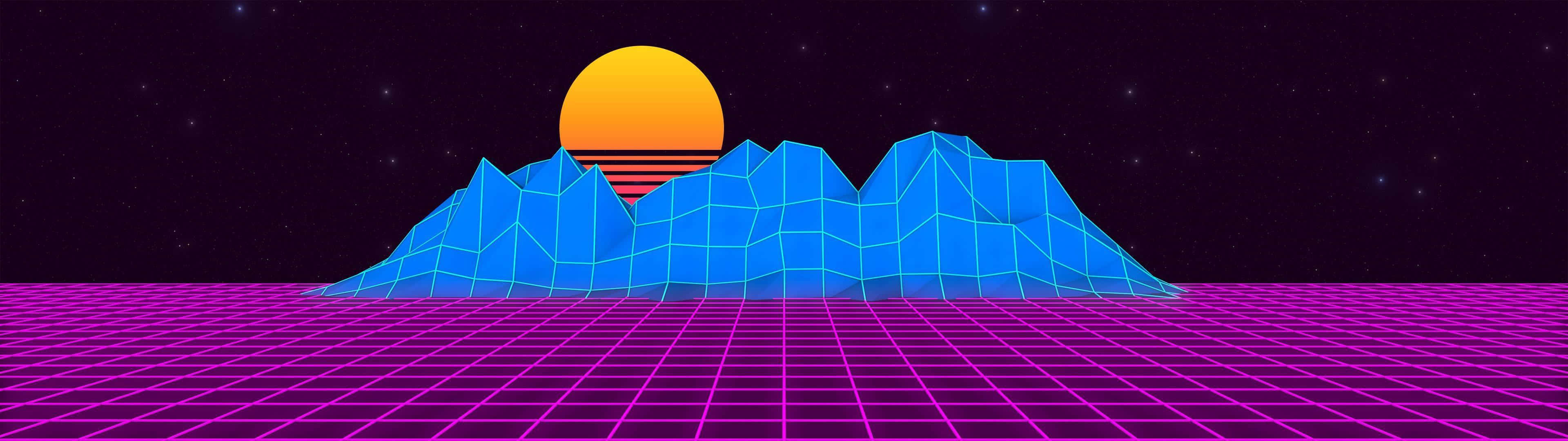Pulsating Energy In A Synthwave Universe
