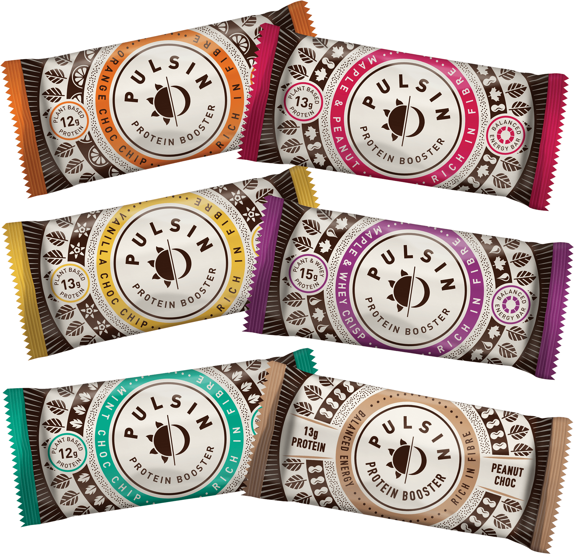 Pulsin Protein Booster Bars Variety PNG