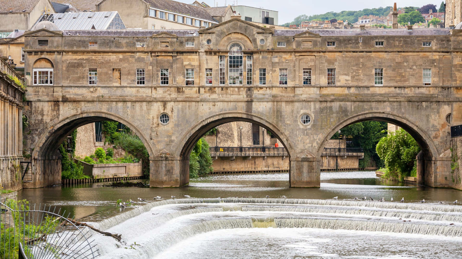 Download Pulteney Bridge River Avon Bath U K Wallpaper | Wallpapers.com