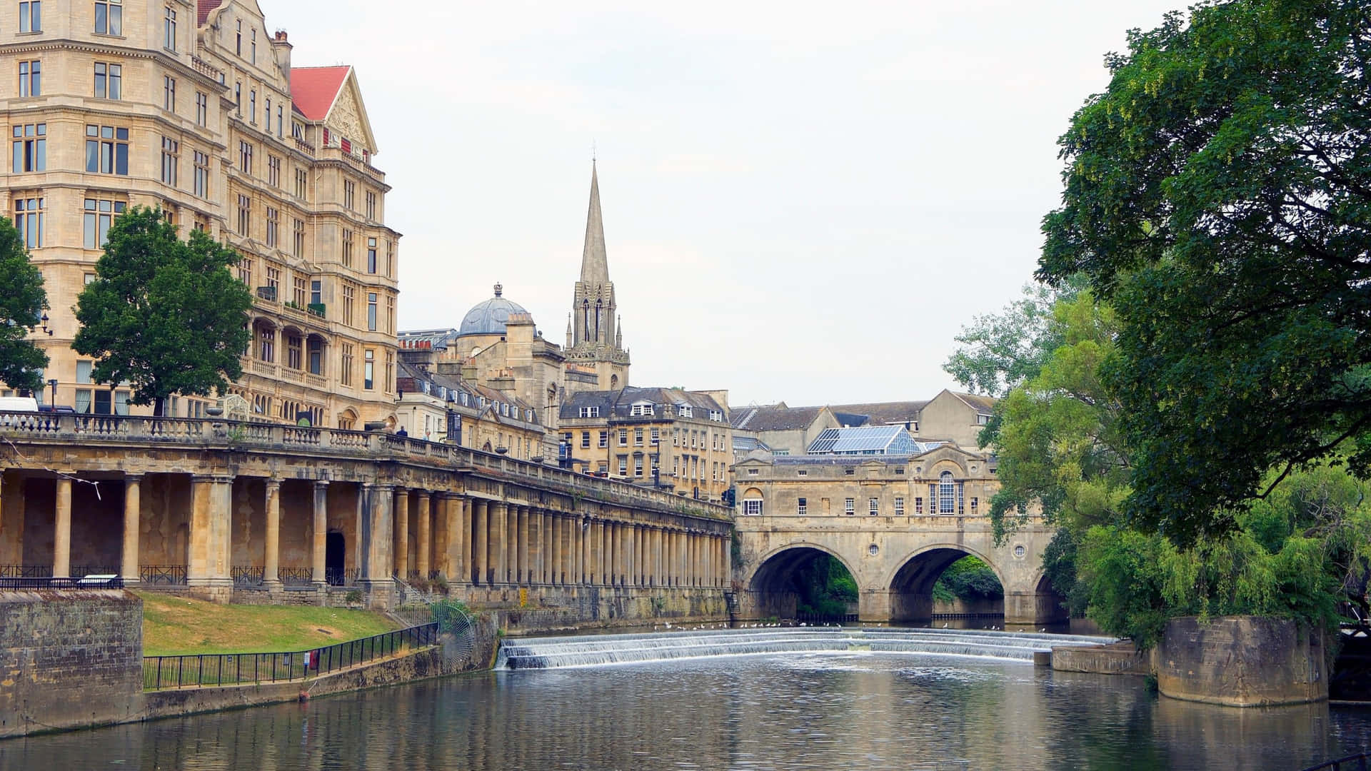 Pont Pulteney Sur La Rivière Avon Bath Royaume-uni Fond d'écran